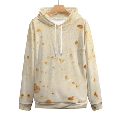 Burrito Tortilla Pattern Mens Casual Hooded Collar Drawstring Hoodies Pullover Long Sleeve Sweatshirts 3XL