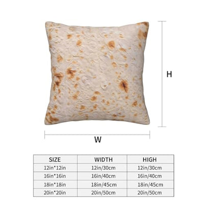 VOSERY Tortilla Throw Pillow Covers 16x16 Set of 4, Decorative Pillowcase for Couch Bed Sofa Living Room Farmhouse Soft Cushion Case