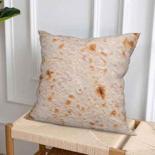 VOSERY Tortilla Throw Pillow Covers 16x16 Set of 4, Decorative Pillowcase for Couch Bed Sofa Living Room Farmhouse Soft Cushion Case