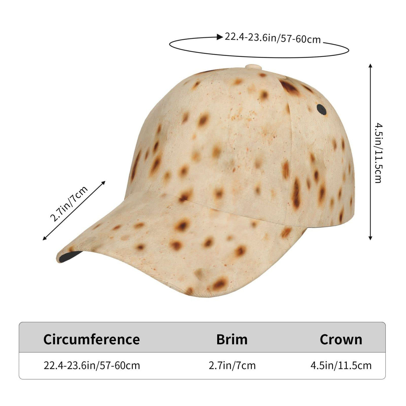 FYCFSLMY Burrito Tortilla Funny Baseball Hat for Men/Women Fashion Curved Brim Baseball Cap Trucker Hat