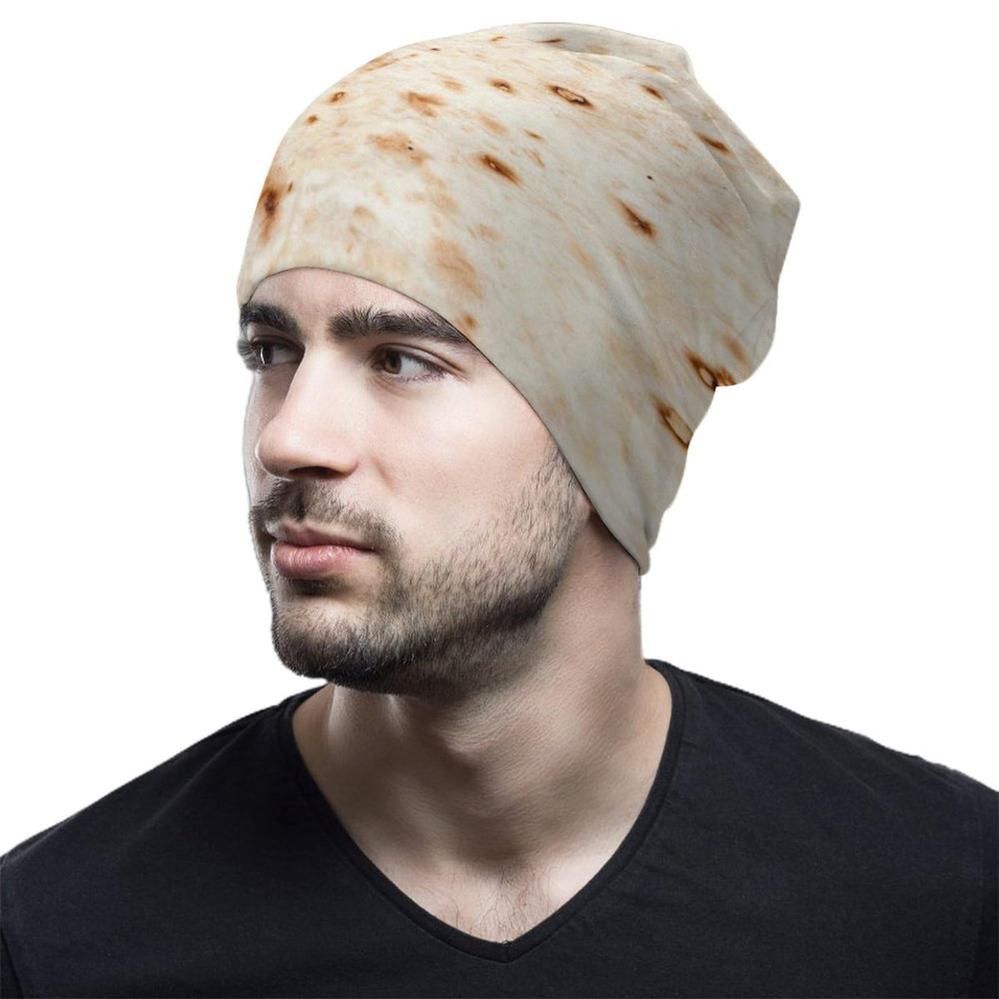 Floreska 3D Funny Realistic Food Burritos Tortilla Beanie hat for Men Women Knit Cuff Beanie Cap Skull Cap Slouchy Warm Winter hat