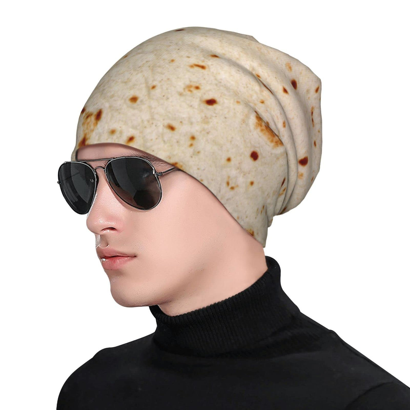 Daguys Funny Burritos Tortilla Beanie Hats for Men Women Slouchy Beanies Knit Hat Skull Cap Cancer Hat Chemo Headwear Caps