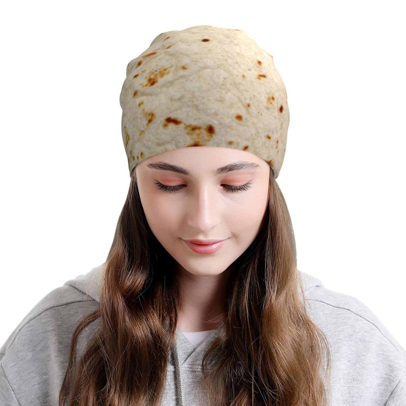 Daguys Funny Burritos Tortilla Beanie Hats for Men Women Slouchy Beanies Knit Hat Skull Cap Cancer Hat Chemo Headwear Caps