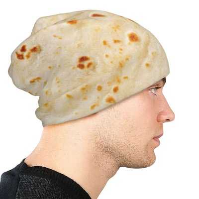 Funny Food Burritos Tortilla Realistic Print Beanie Hat Knit Hat Skull Cap Slouchy Warm Headwear for Jogging Cycling Adult Women Men