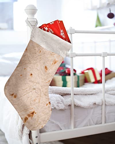 Christmas Stockings 18" Big Xmas Fireplace Hanging Stockings Decoration - Burritos Tortilla Stocking for Christmas - Home Decorations Party Supplies & Gifts - Novelty Food Burrito
