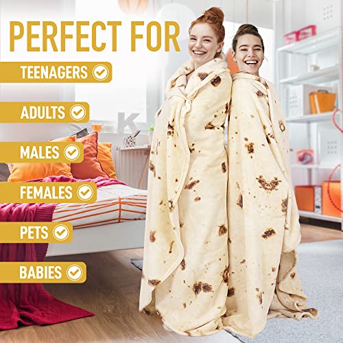 Zulay (60-80 inches) Giant Double Sided Tortilla Blanket - Novelty Big Tortilla Blanket for Adult and Kids - Premium Soft Flannel Round Tortilla Blanket for Indoors, Outdoors, Travel, Home and More