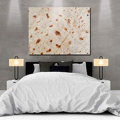 Canvas Print Wall Art for Office/Livingroom/Bedroom Creative Food Pizza Flour Tortilla Burrito Abstract Wall Art Stretched and Framed Bathroom Decor 24x32in