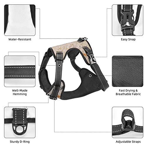 Tortilla Tactical Dog Harness for Small Medium Large Dogs No Pull Adjustable Pet Harness Reflective Easy Control Pet Vest Military Service Dog Harnesses-Medium