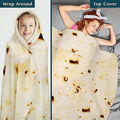 PAVILIA Tortilla Blanket Gift | Giant Tortilla Novelty Food Blanket, Double Sided X Large Tortilla Wrap Fleece Throw, Funny Gift Cool Gag Fun Gifts for Adults Kids Friends (Beige, 80 Inches)