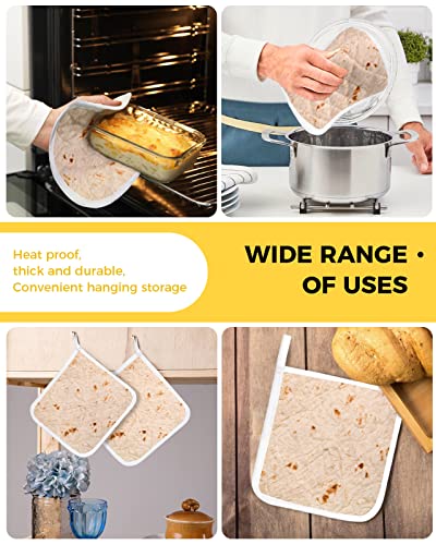 5Pack Pot Holders Cotton Heat Resistant Oven Hot Pads, Burritos Tortil –  Tech Tortillas